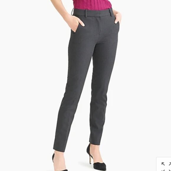 J. Crew Ruby Pant Charcoal High Rise Waisted Full Length Twill Dress Trouser 0 - Picture 1 of 6